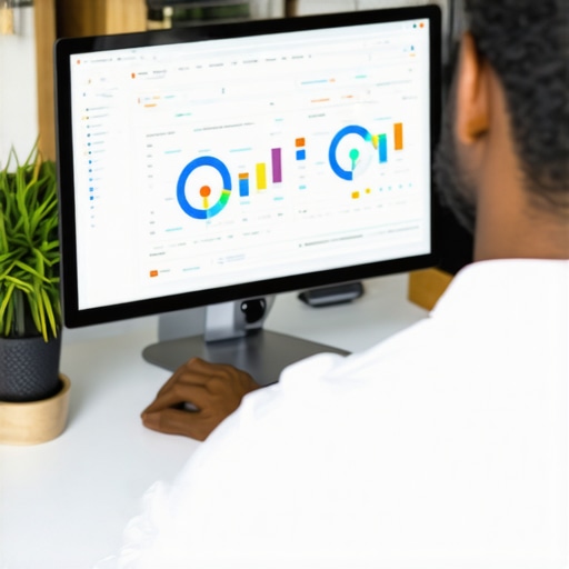 Digital marketer reviewing local SEO analytics and maps on a computer