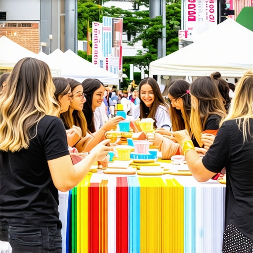 Community Engagement Photo Local business team at a community event with regional landmarks