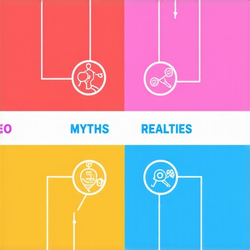 Local SEO Myths vs. Reality Infographic comparing common misconceptions and truths about local SEO for small businesses.