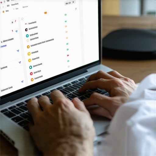 Using SEO Tools for Local Visibility Person analyzing local SEO metrics on a laptop with SEO tools