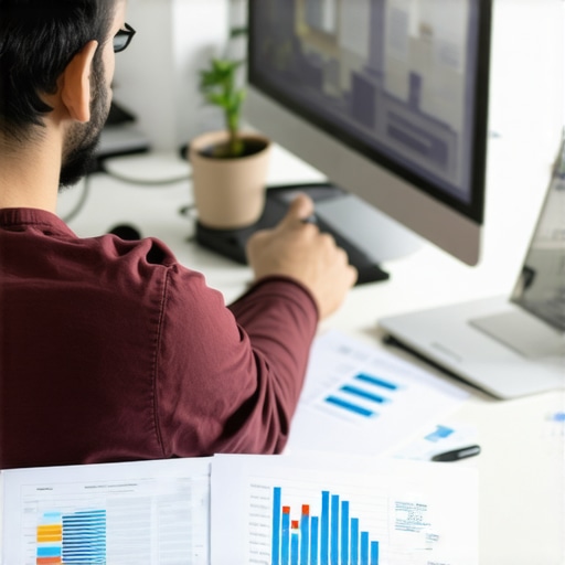 Smart Local SEO Budgeting Business owner reviewing SEO budget and performance charts in office