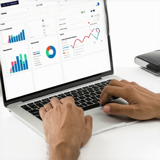 Person analyzing local SEO metrics on a computer screen