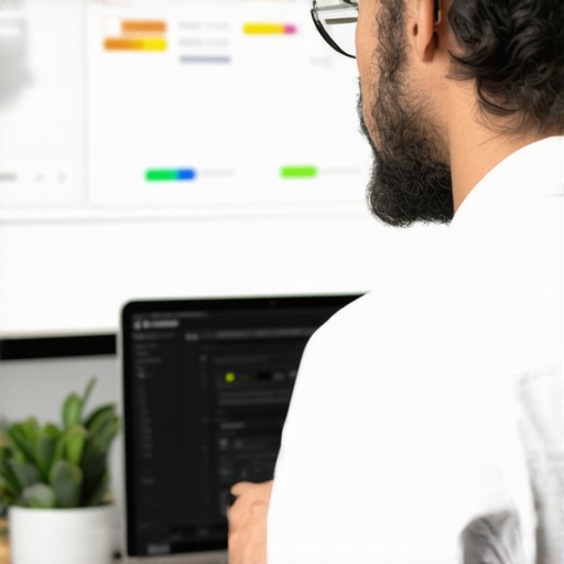 Business owner examining local SEO tools for small shop growth