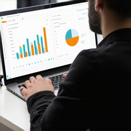 Analyzing Local SEO Data for Effective Maintenance A person reviewing local SEO performance metrics on a laptop