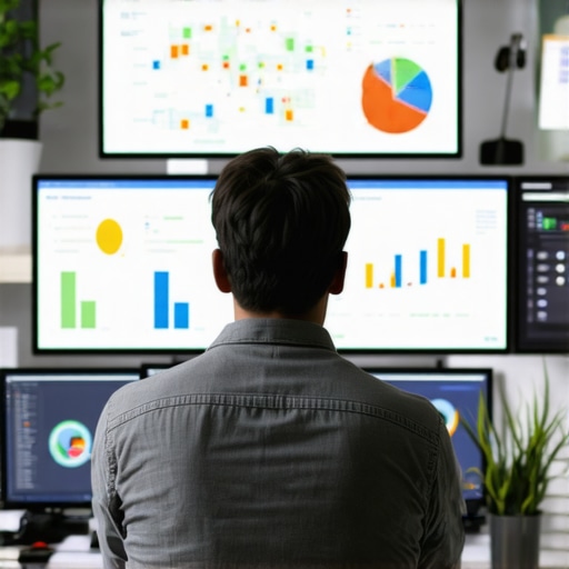 Person working on local SEO analytics with charts and maps