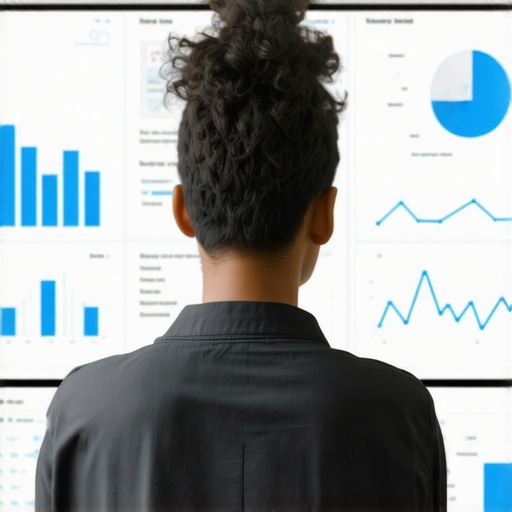 Person reviewing SEO analytics on a computer screen with charts