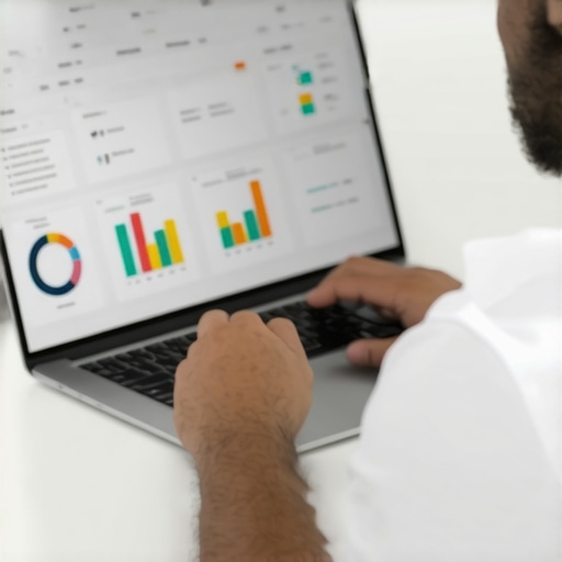 Business owner analyzing SEO pricing options with charts and graphs.