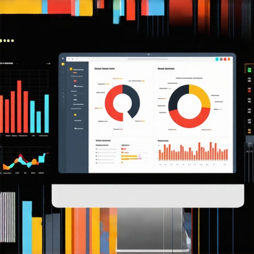 SEO Dashboard Monitoring Tools A computer screen displaying SEO analytics dashboard with charts and graphs.