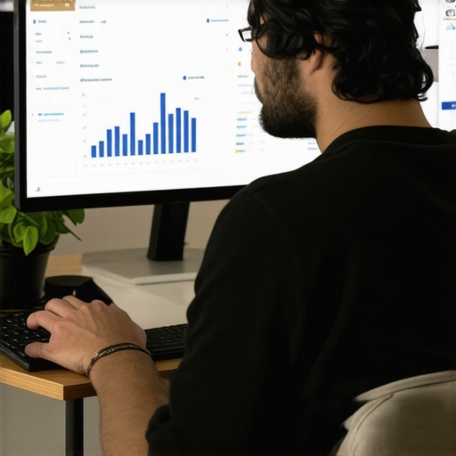 A person analyzing local SEO data on a computer screen